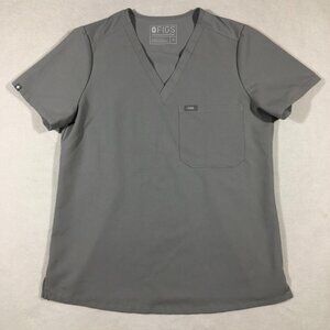 FIGS Top Womens Medium Catarina One Pocket Scrubs Top Gray FW1000 Technical